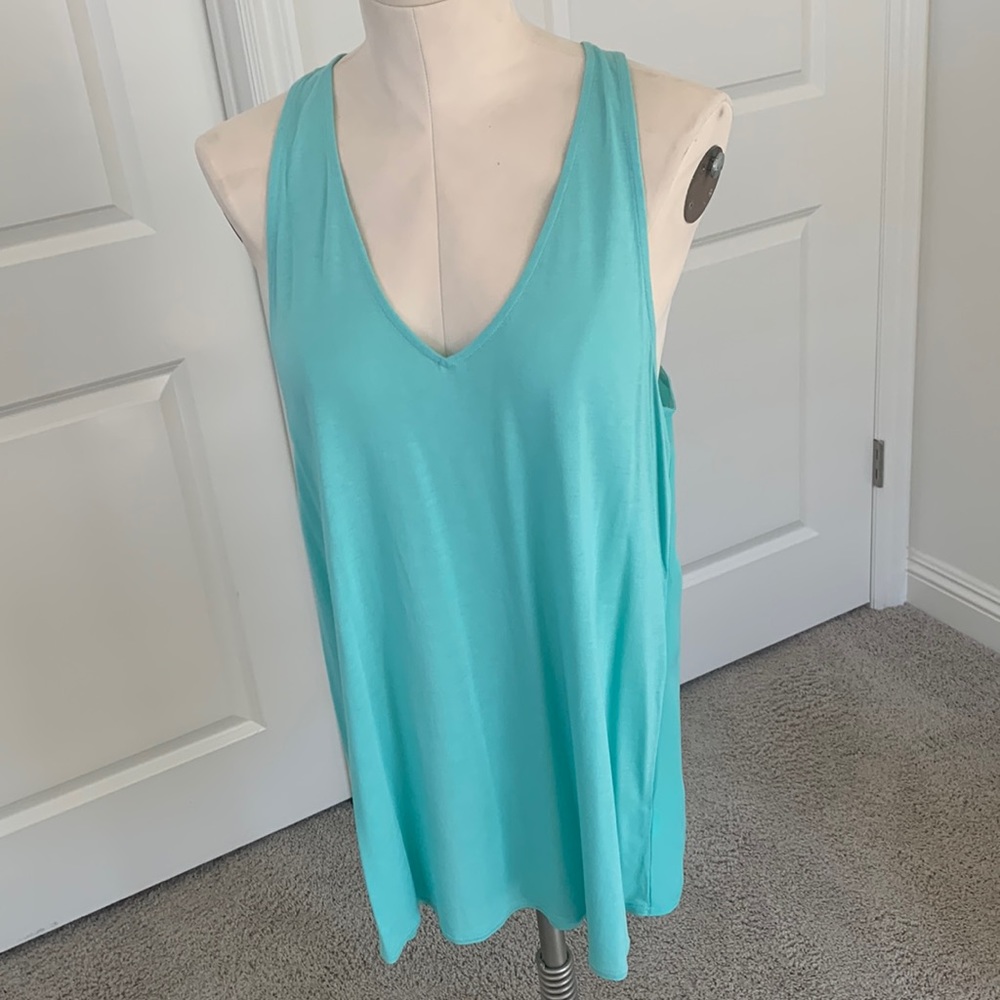 Halogen Aqua V-Neck Racerback Tank Top